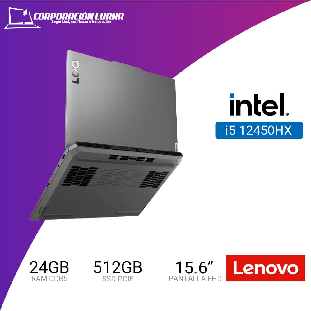 Imagen de LAPTOP LENOVO LOQ 15IAX9 15.6" FHD IPS, CORE I5-12450HX HASTA 4.4GHZ, 24GB DDR5-4800MHZ 512GB SSD M.2 4.0X4 NVME RTX 3050 (6GB GDDR6) /144HZ/G-SYNC