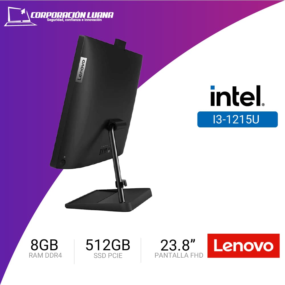 Imagen de ALL-IN-ONE LENOVO IDEACENTRE3 24IAP7 23.8" FHD IPS CORE I3-1215U 1.2/4.4GHZ 8GB DDR4-3200 SSD 512 NVME INTEL UHD GRAPHICS - FREEDOS