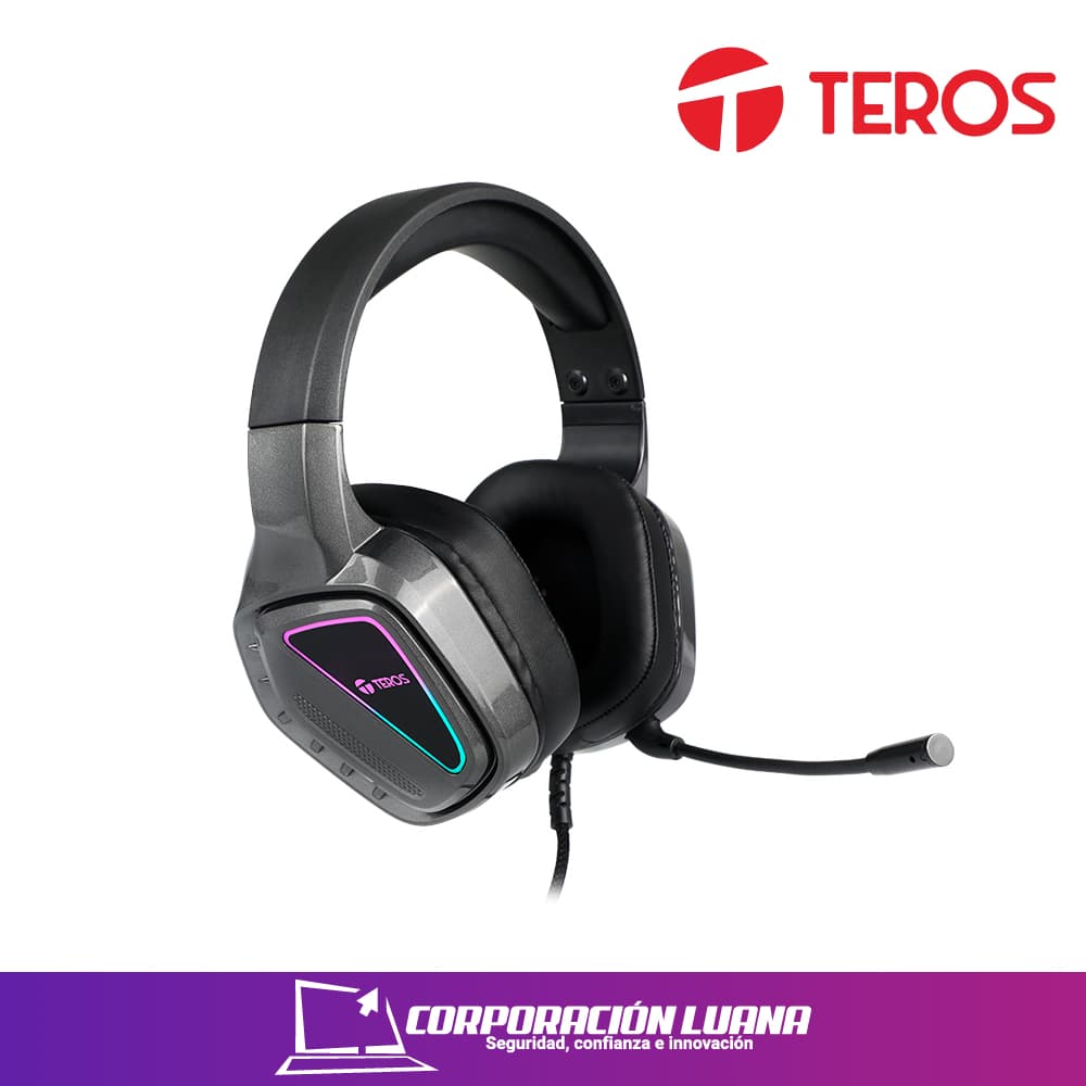 Foto del producto AUDIFONO TEROS TE-8171N 3.5MM | ESTEREO  RGB  NEGRO