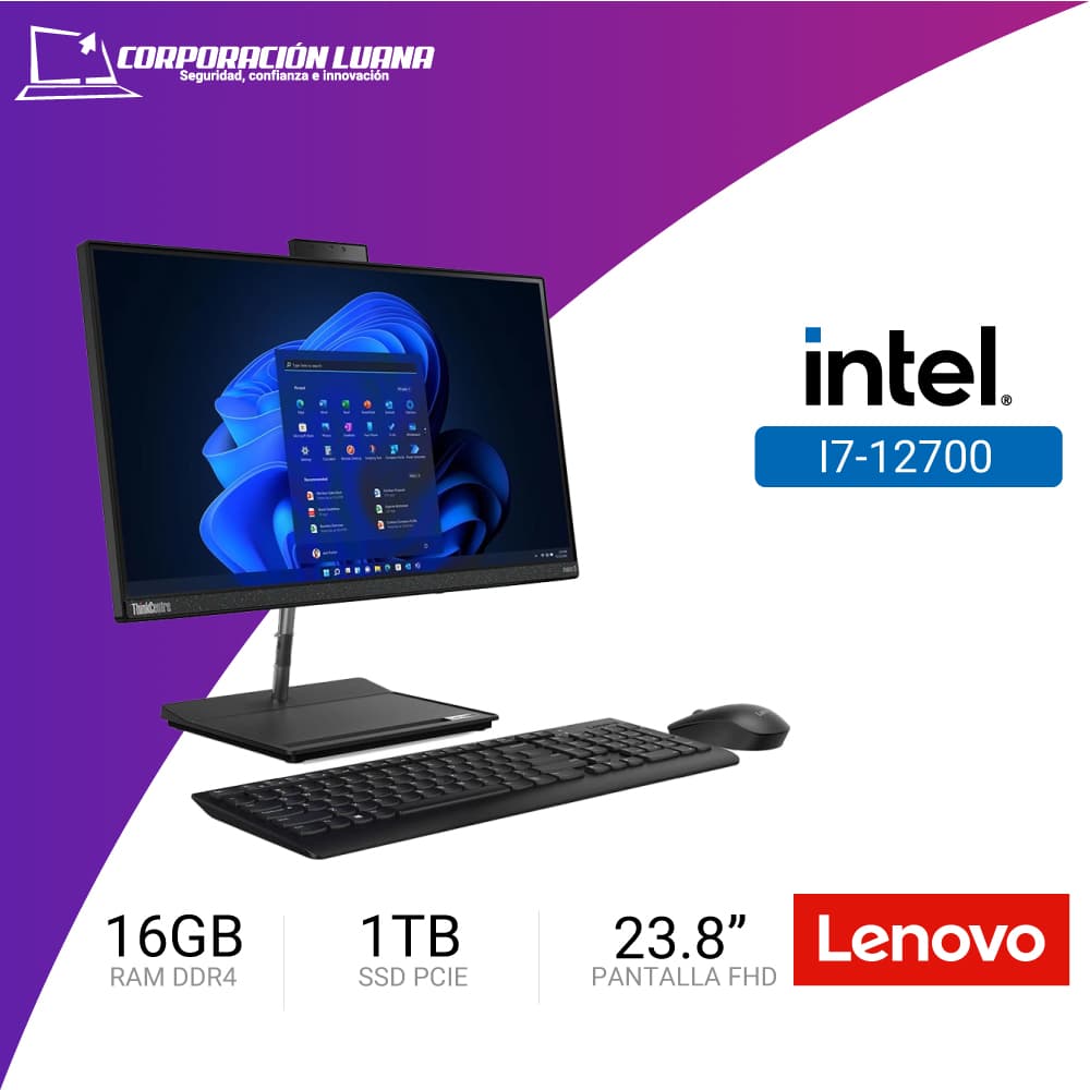 Imagen de ALL-IN-ONE LENOVO THINKCENTRE NEO 30A 23.8" IPS FHD  GENERACION 3  CORE I7-12700 2.10 GHZ / 1TB SSD  16GB DDR4-3200 WINDOWS 11 PRO