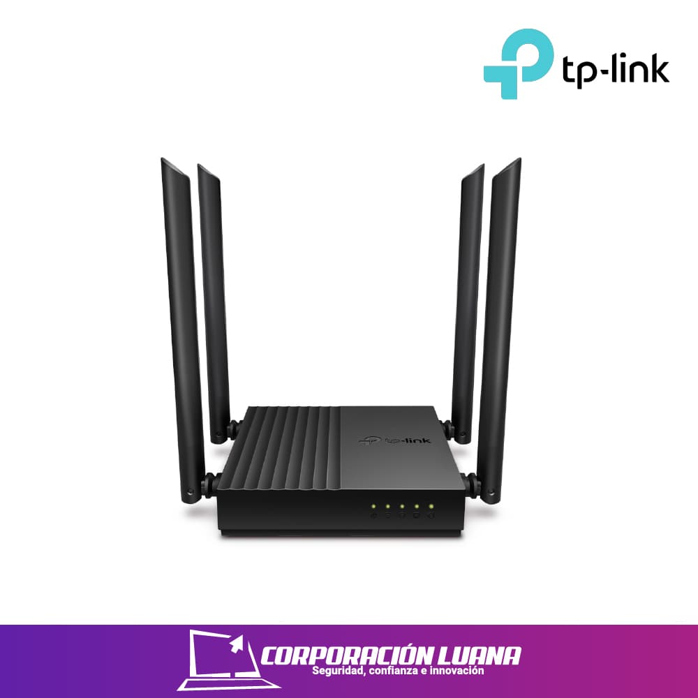 Imagen de ROUTER INALAMBRICO TP-LINK ARCHER C64 AC1200 DOBLE BANDA WIFI 4 ANTENAS 2.4 GHZ / 5GHZ PUERTOS LAN  GIGABITE