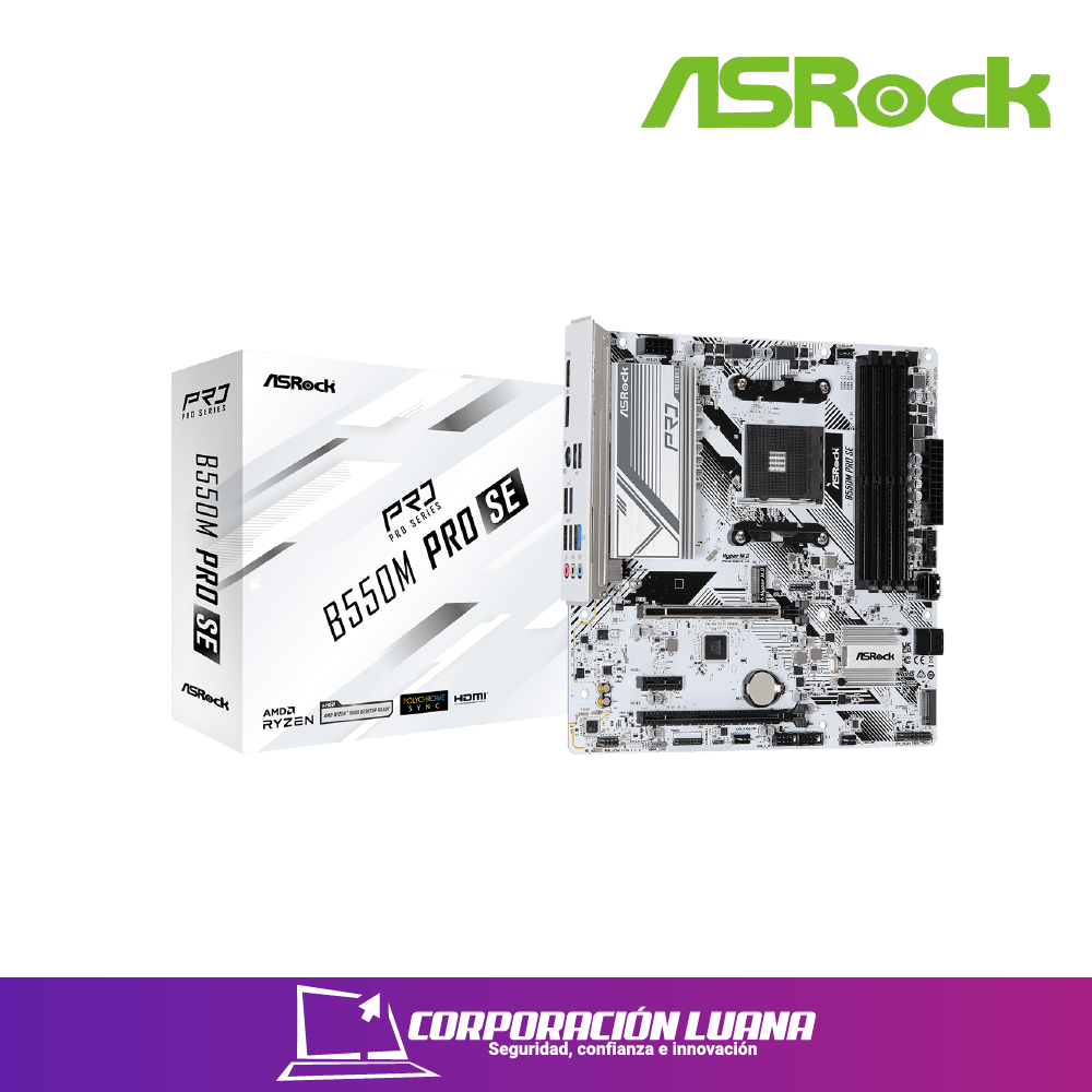 Foto del producto MOTHERBOARD ASROCK B550M PRO SE DDR4  AM4 ( B550M PRO SE)