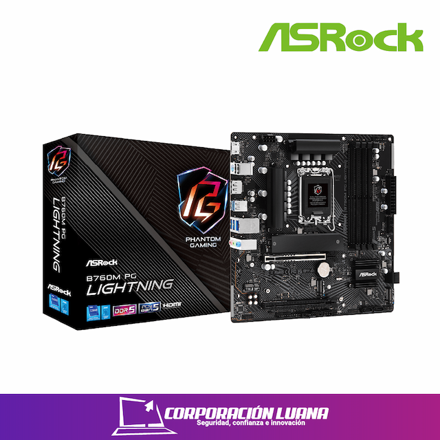 MOTHERBOARD  ASROCK B760M PG LIGHTNING WIFI SOCKET LGA 1700, RAM DDR5 BUSS 7200 OC , 14VA, 13VA, 12VA GEN (90-MXBMT0-A0UAYZ)