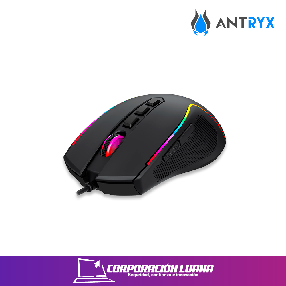 Imagen de COMBO ANTRYX GC-5500 NEGRO ( AGC-5500KBL-XX ) TECLADO+MOUSE | MECANICO 60 | SWITCH BLUE | RGB