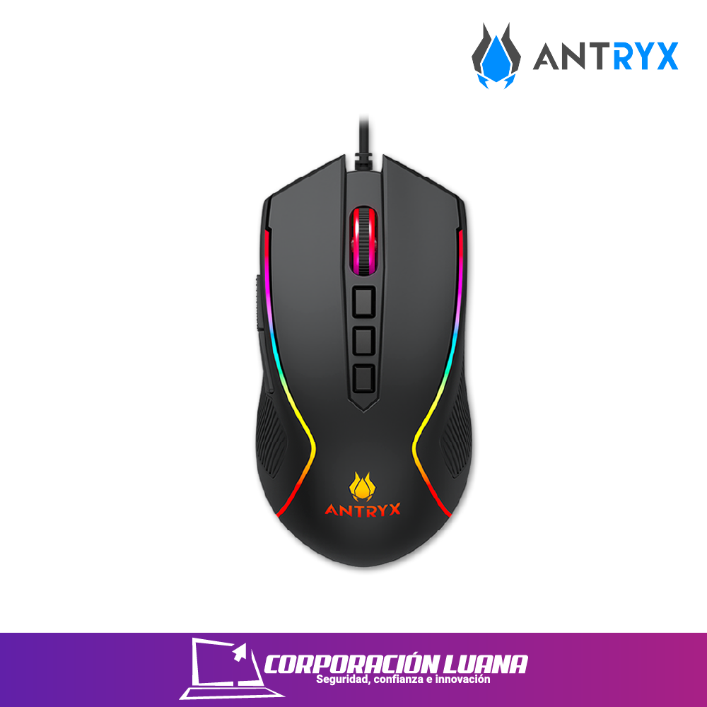 Imagen de COMBO ANTRYX GC-5500 NEGRO ( AGC-5500KBL-XX ) TECLADO+MOUSE | MECANICO 60 | SWITCH BLUE | RGB