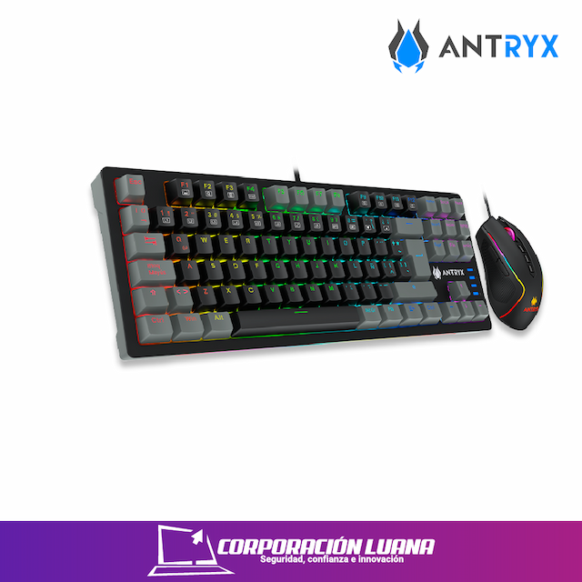 COMBO ANTRYX GC-5500 NEGRO ( AGC-5500KBL-XX ) TECLADO+MOUSE | MECANICO 60 | SWITCH BLUE | RGB
