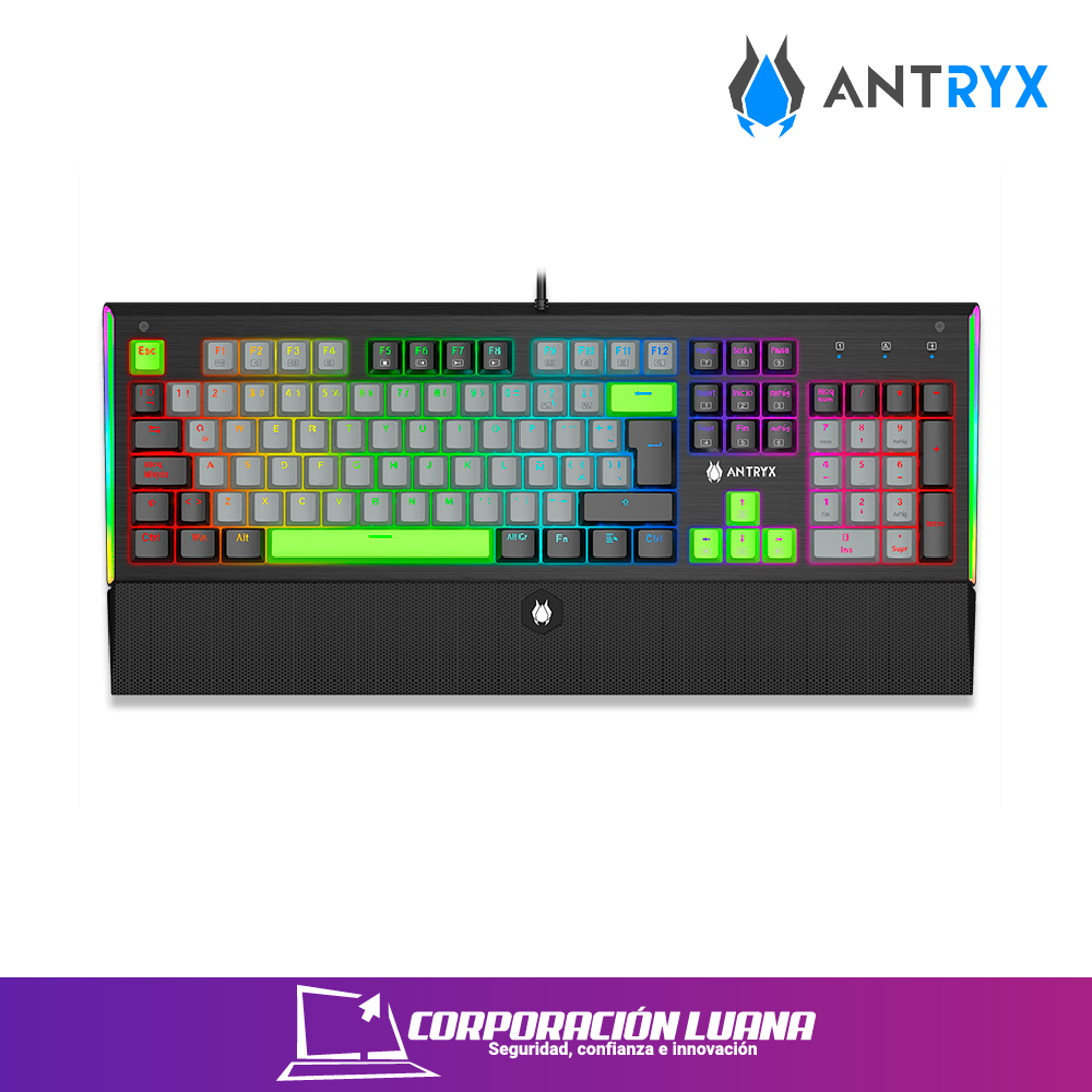 Imagen de TECLADO MECANICO ANTRYX MK ZIGRA NEGRO & GRIS ( AMK-900KRE-SP )  SWITCH RED | RGB