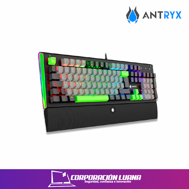 TECLADO MECANICO ANTRYX MK ZIGRA NEGRO & GRIS ( AMK-900KBL-SP ) SWITCH BLUE | RGB