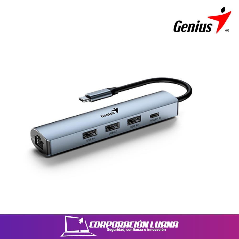 Foto del producto HUB USB GENIUS UH-545 ( 3124004400 ) USB-C | ETHERNET GIGABIT | USB-A