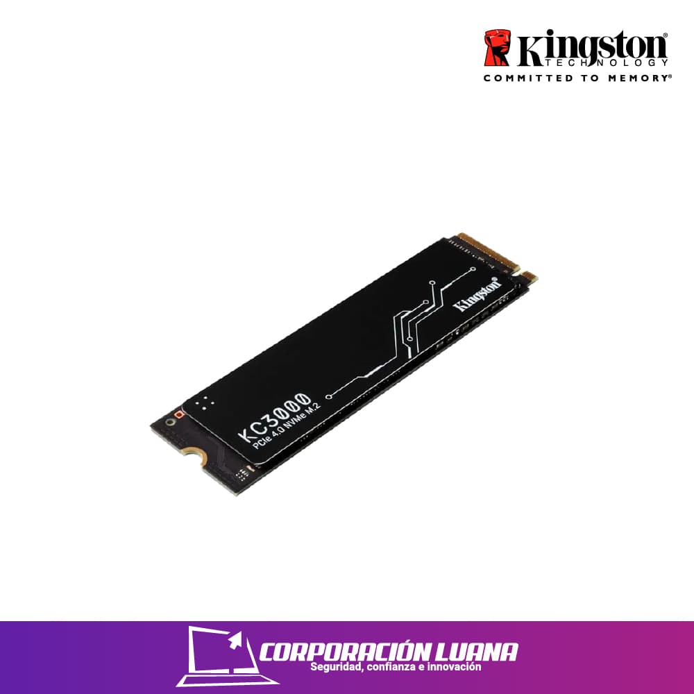 Imagen de SSD M.2 KINGSTON KC3000, 1024GB, M.2 2280 PCIE GEN 4.0 NVME 7000 MB/S NAND TLC 3D (SKC3000S/1024G)