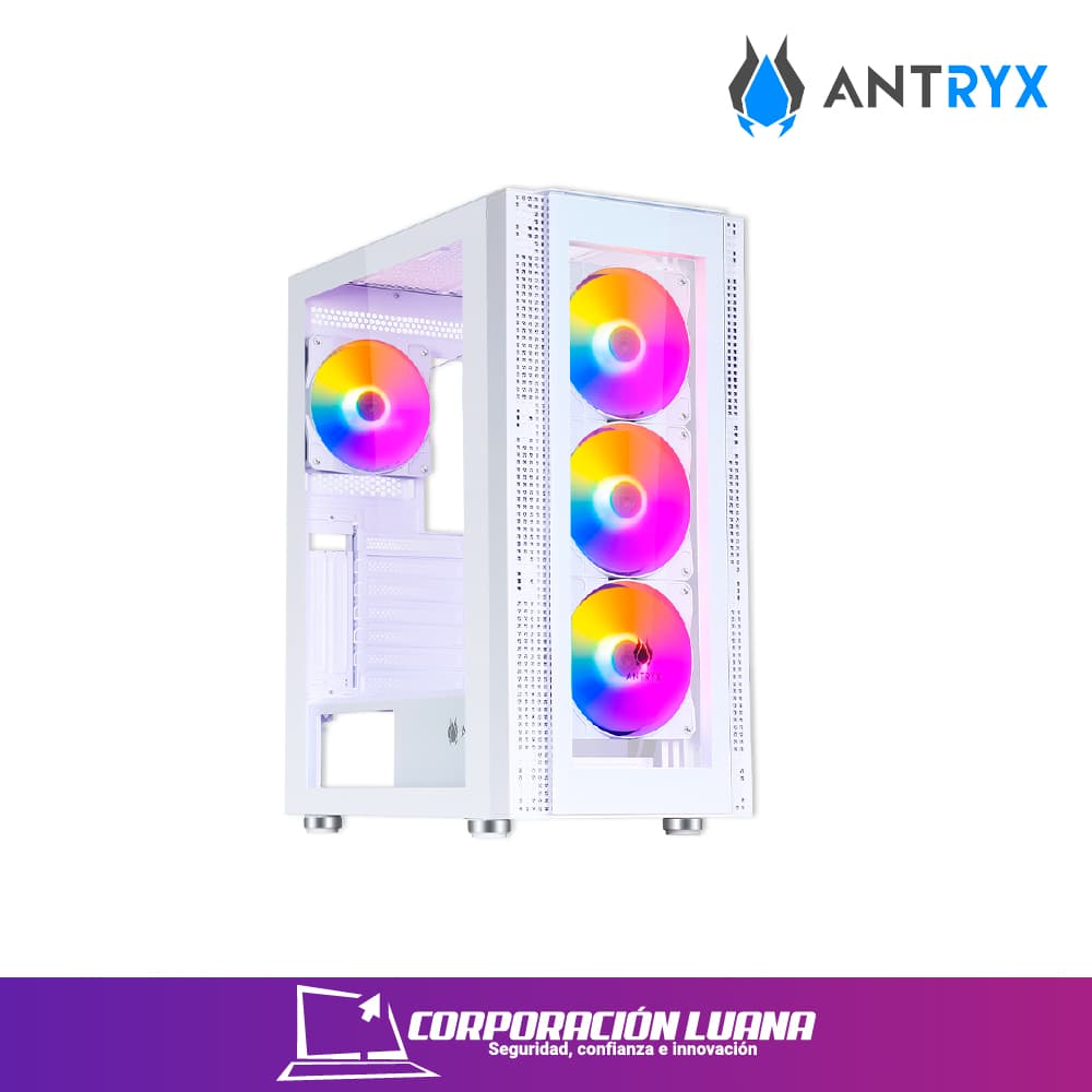 Imagen de CASE ANTRYX RX-260 ( AC-RX260WFR ) S/ FUENTE | BLANCO | X4 FAN | LED FRGB