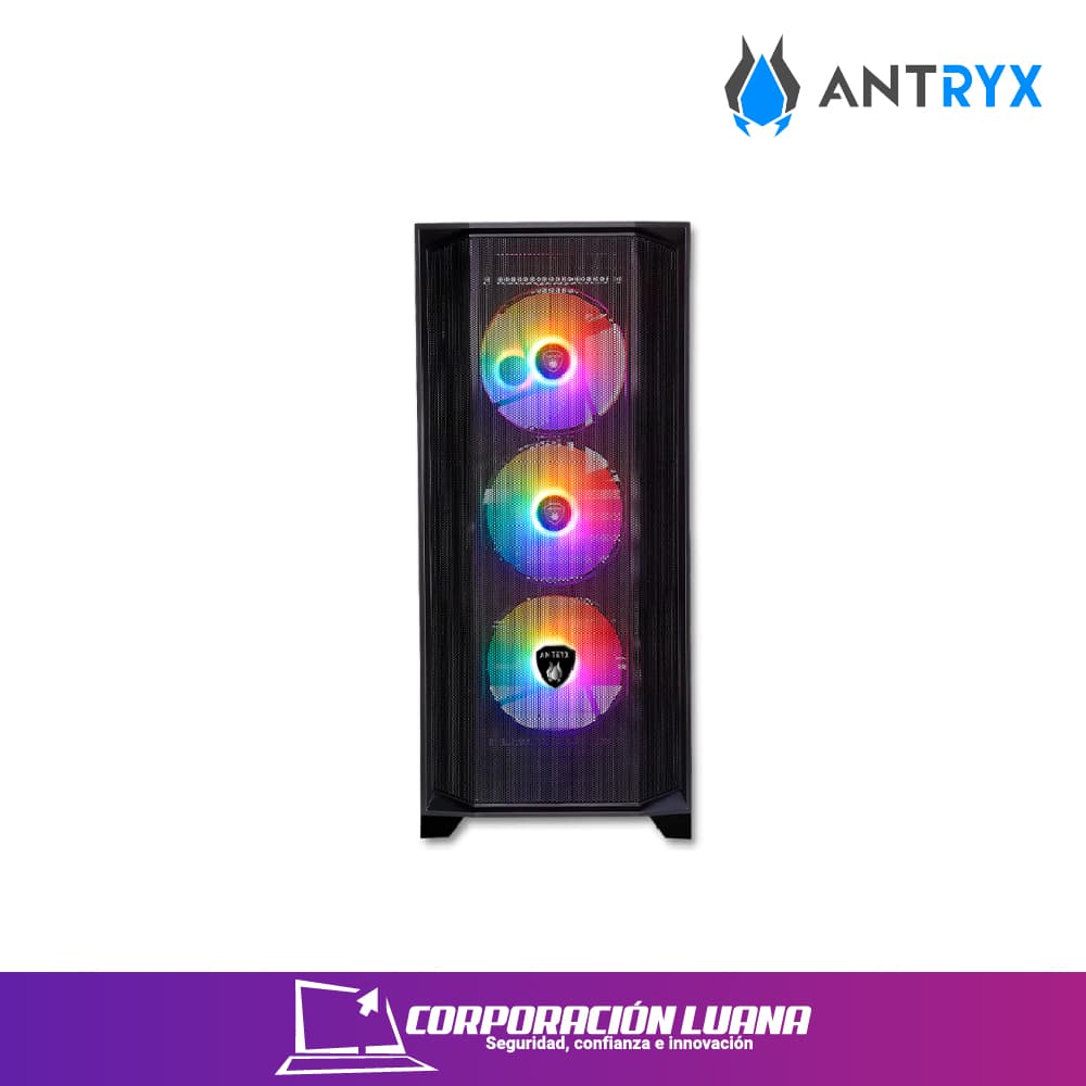 Imagen de CASE ANTRYX RX-270 ( AC-RX270KFR ) S/ FUENTE | NEGRO | X4 FAN | LED FRGB