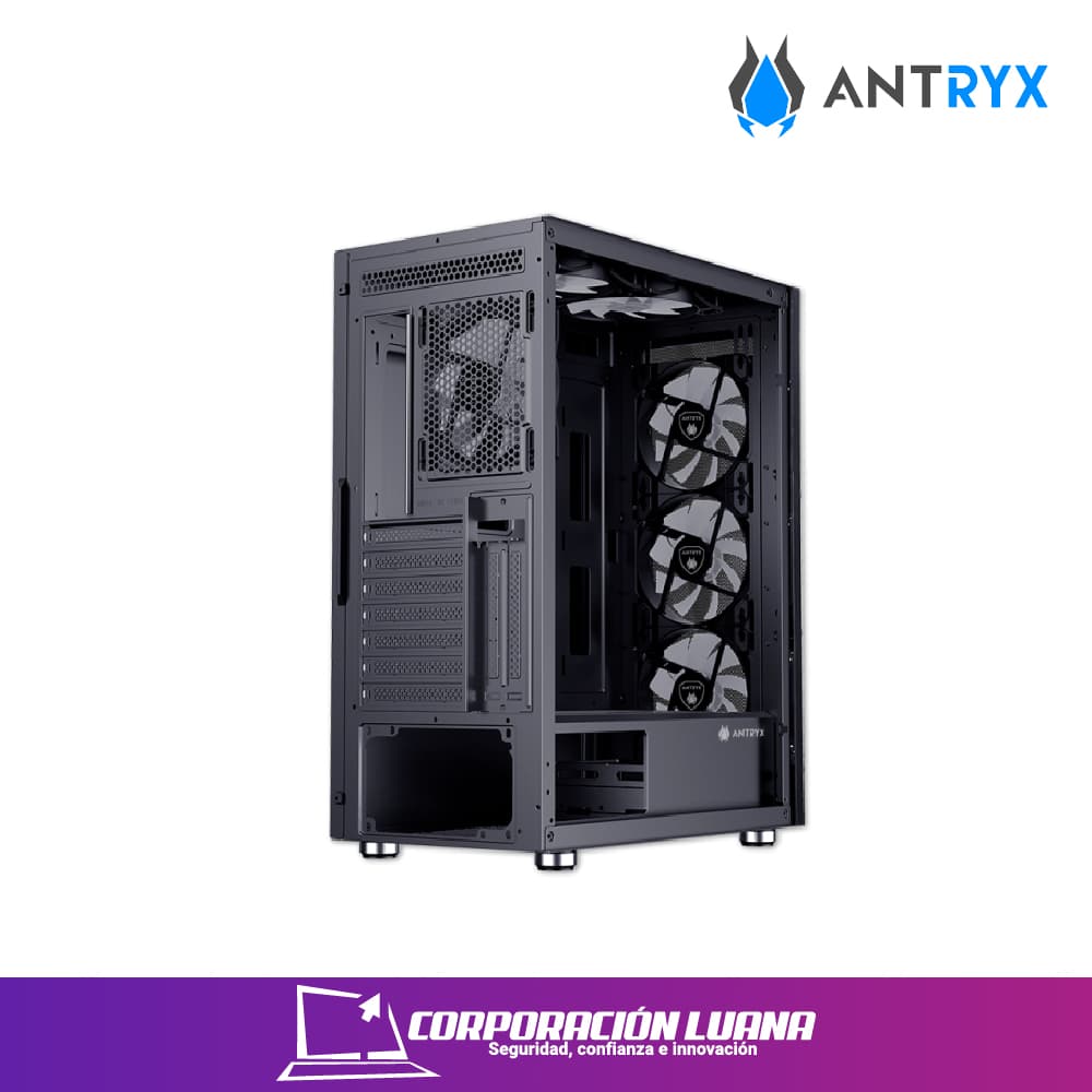 Imagen de CASE ANTRYX RX-260 ( AC-RX260KFR ) S/ FUENTE | NEGRO | X4 FAN | LED FRGB