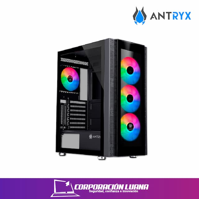 CASE ANTRYX RX-260 ( AC-RX260KFR ) S/ FUENTE | NEGRO | X4 FAN | LED FRGB