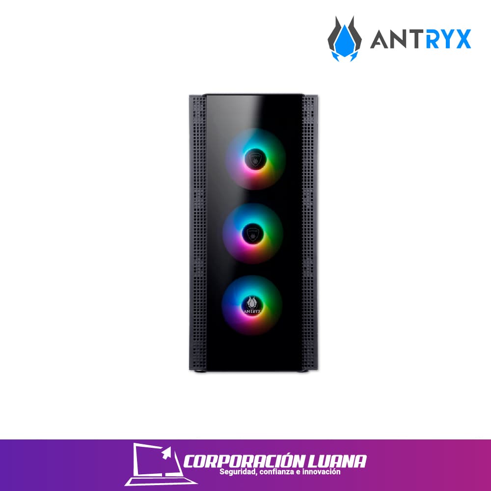 Imagen de CASE ANTRYX RX-260 ( AC-RX260KFR ) S/ FUENTE | NEGRO | X4 FAN | LED FRGB