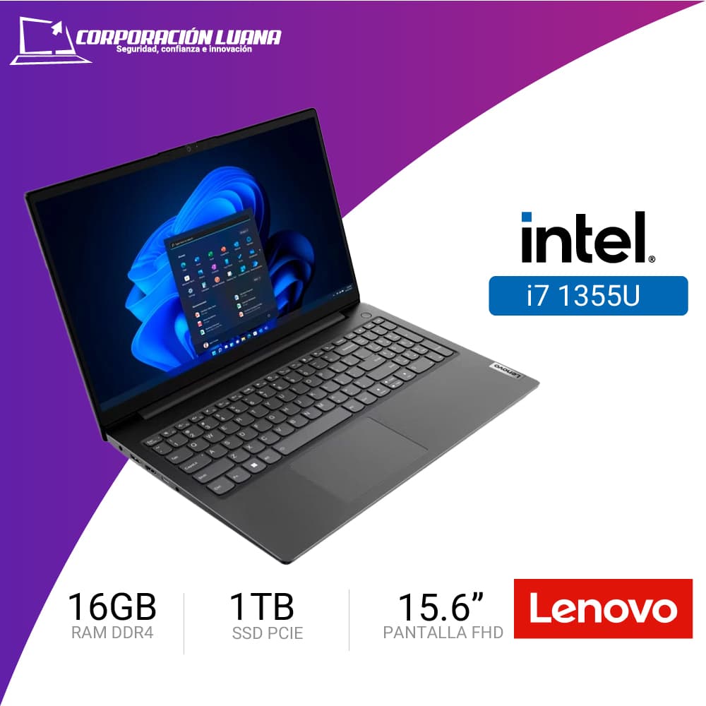 Imagen de LAPTOP LENOVO V15 G4 INTEL I7 1355U ( V15 G4 IRU I7 ) RAM 16GB | SSD 1TB | 15.6" FHD | GRAFICA INTEGRADA | FREE OS ( 83A100ESLM )