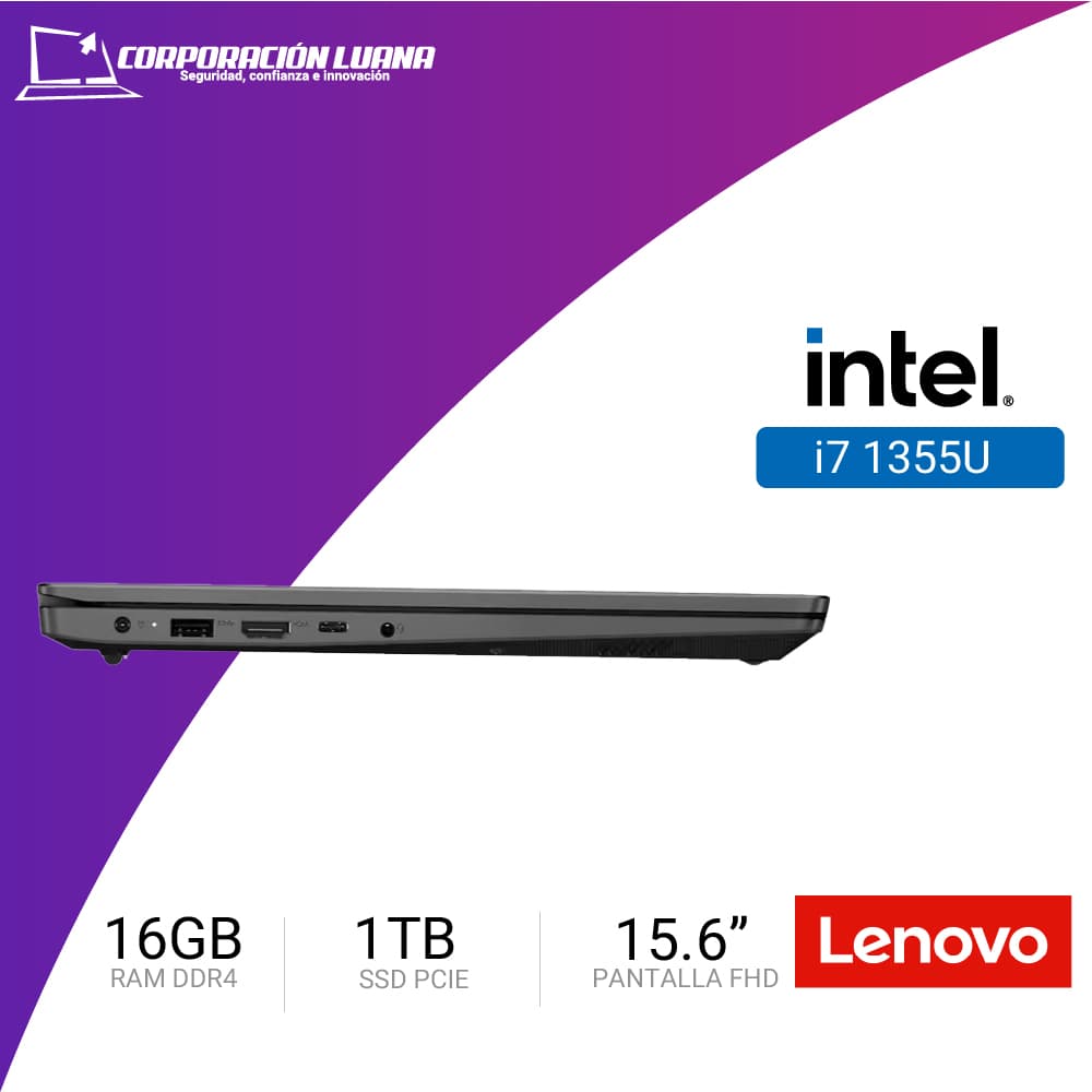 Imagen de LAPTOP LENOVO V15 G4 INTEL I7 1355U ( V15 G4 IRU I7 ) RAM 16GB | SSD 1TB | 15.6" FHD | GRAFICA INTEGRADA | FREE OS ( 83A100ESLM )