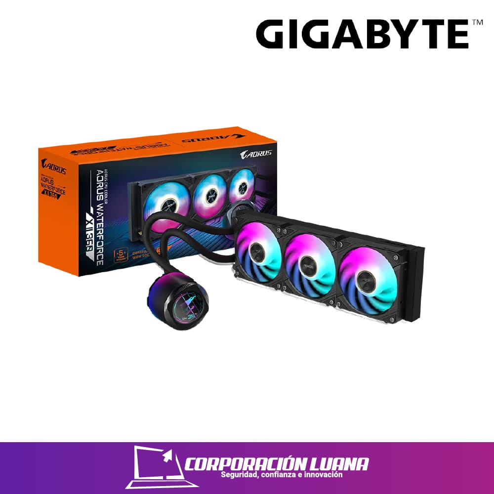 Foto del producto REFRIGERACION LIQUIDA AORUS WATERFOCE X II 360 ICE ( GP-AORUSWATERFORCEXII360 ) NEGRO | AMD | INTEL