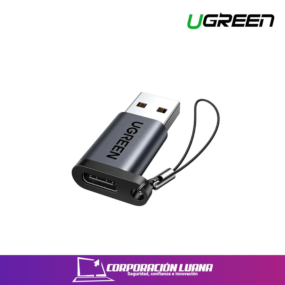 Foto del producto USB-A MALE TO USB-C FEMALE UGREEN ( 35000 ) ADAPTADOR NEGRO