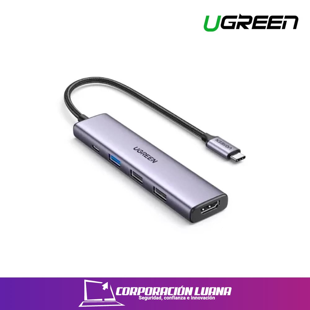 Foto del producto 5 IN 1 USB-C 4K@60HZ HDMI UGREEN ( 15597 ) 100W POWER USB-A 3.0 X3