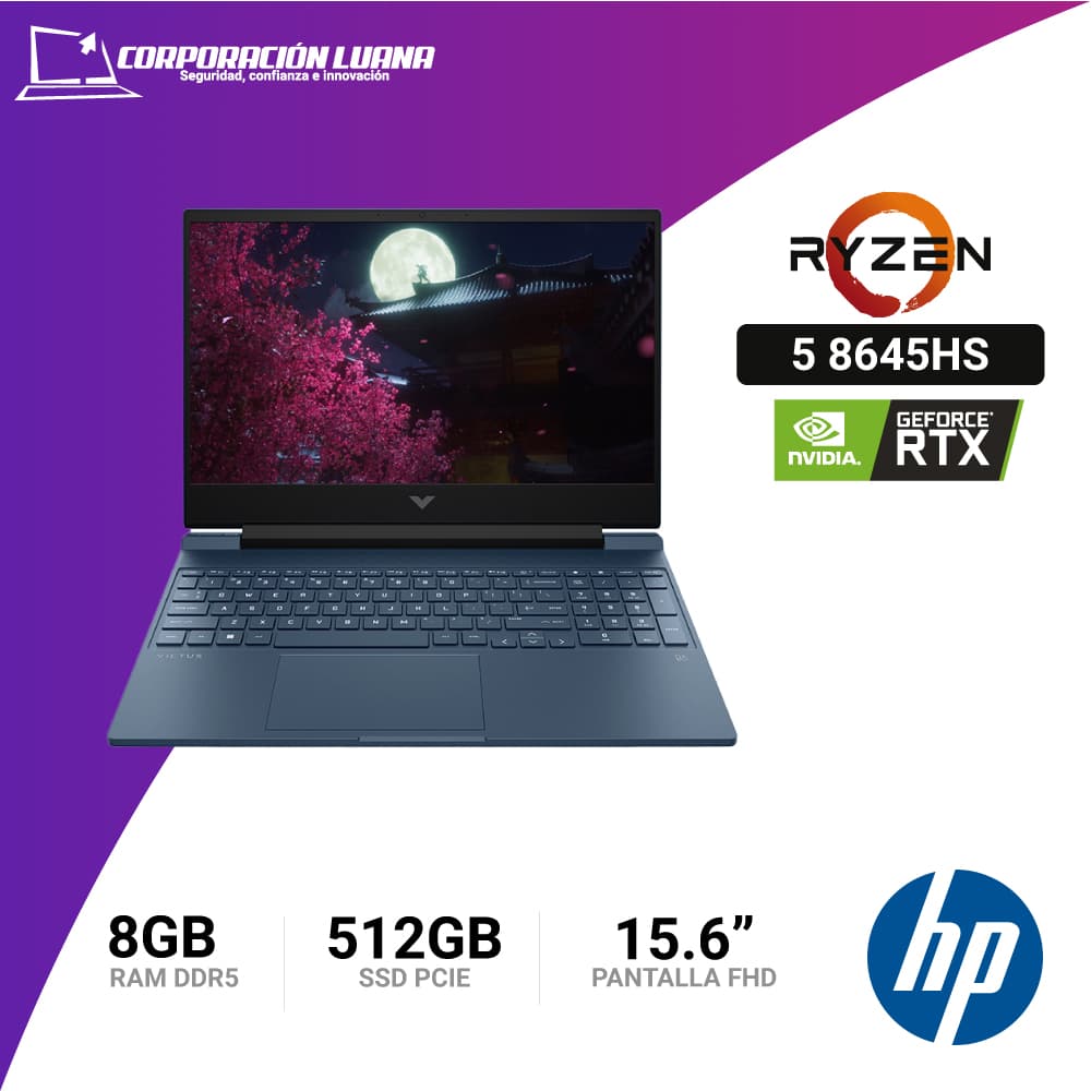 Foto del producto LAPTOP HP VICTUS GAMING 15-FB2002LA, 15.6" FHD IPS AMD RYZEN 5 8645HS HASTA 5.0GHZ, 8GB DDR5, 512GB SSD RTX 3050 (6GB GDDR6) WINDOWS 11 HOME