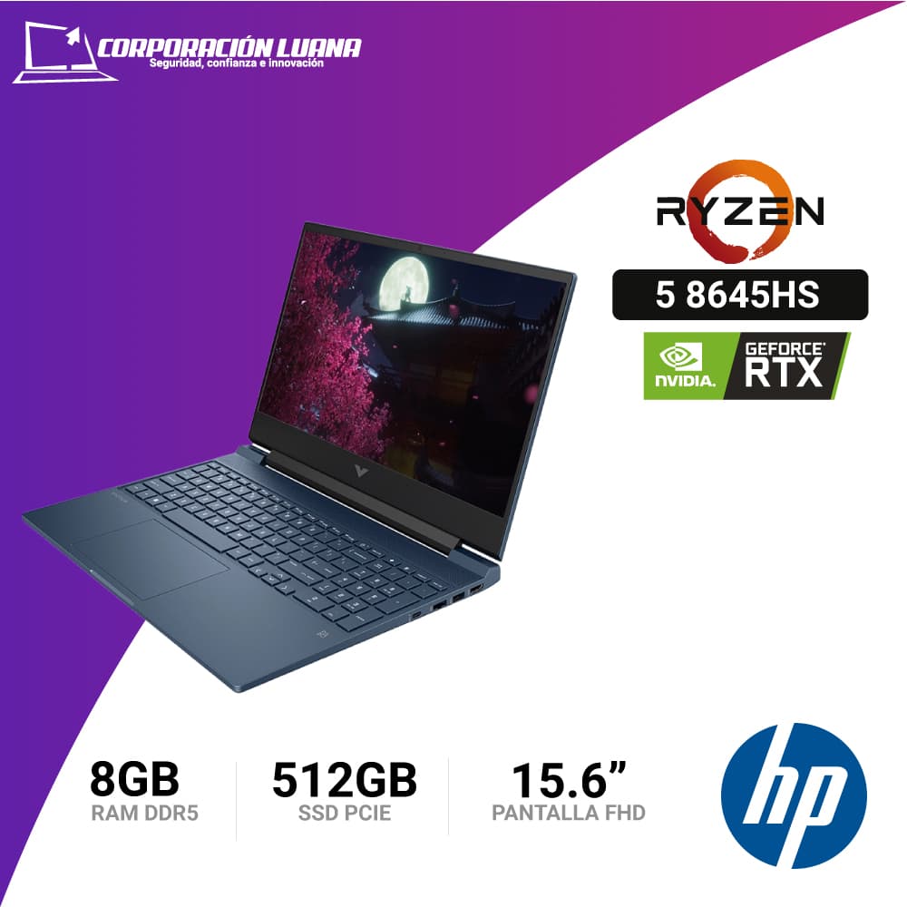 Imagen de LAPTOP HP VICTUS GAMING 15-FB2002LA, 15.6" FHD IPS AMD RYZEN 5 8645HS HASTA 5.0GHZ, 8GB DDR5, 512GB SSD RTX 3050 (6GB GDDR6) WINDOWS 11 HOME