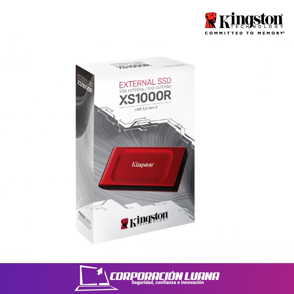 Imagen de SSD EXTERNO KINGSTON 2TB ( XS1000R ) ROJO | 1050MB/S | USB 3.2