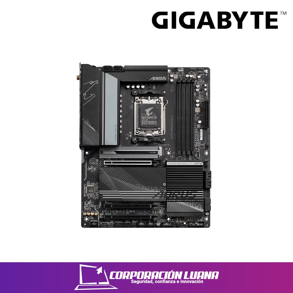 Imagen de MOTHERBOARD GIGABYTE X670 AORUS ELITE AX, CHIPSET AMD X670, SOCKET AMD AM5, ATX SOPORTA PROCESADORES AMD RYZEN 7000/9000 SERIES (RJ-45), WLAN AMD WI-F