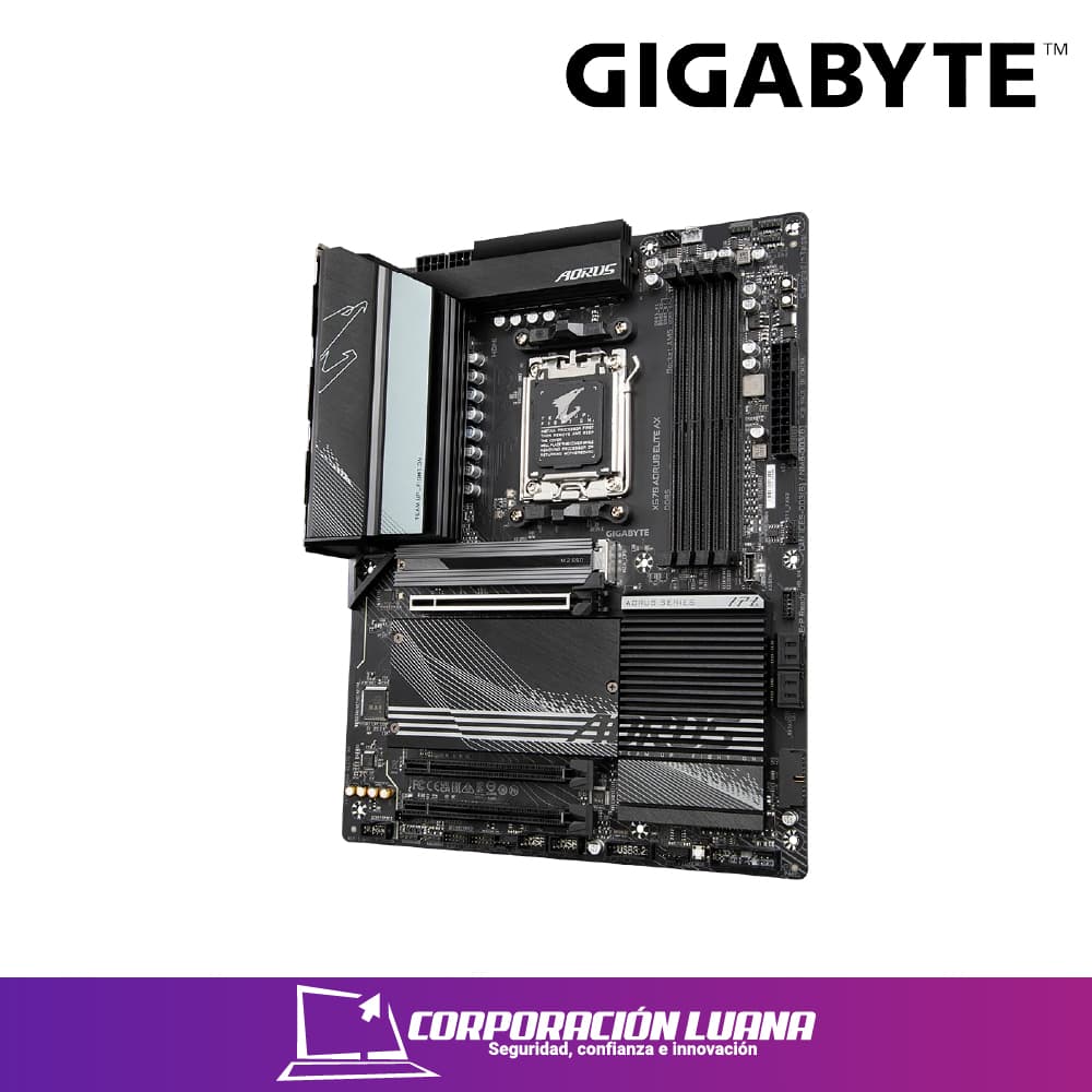 Imagen de MOTHERBOARD GIGABYTE X670 AORUS ELITE AX, CHIPSET AMD X670, SOCKET AMD AM5, ATX SOPORTA PROCESADORES AMD RYZEN 7000/9000 SERIES (RJ-45), WLAN AMD WI-F