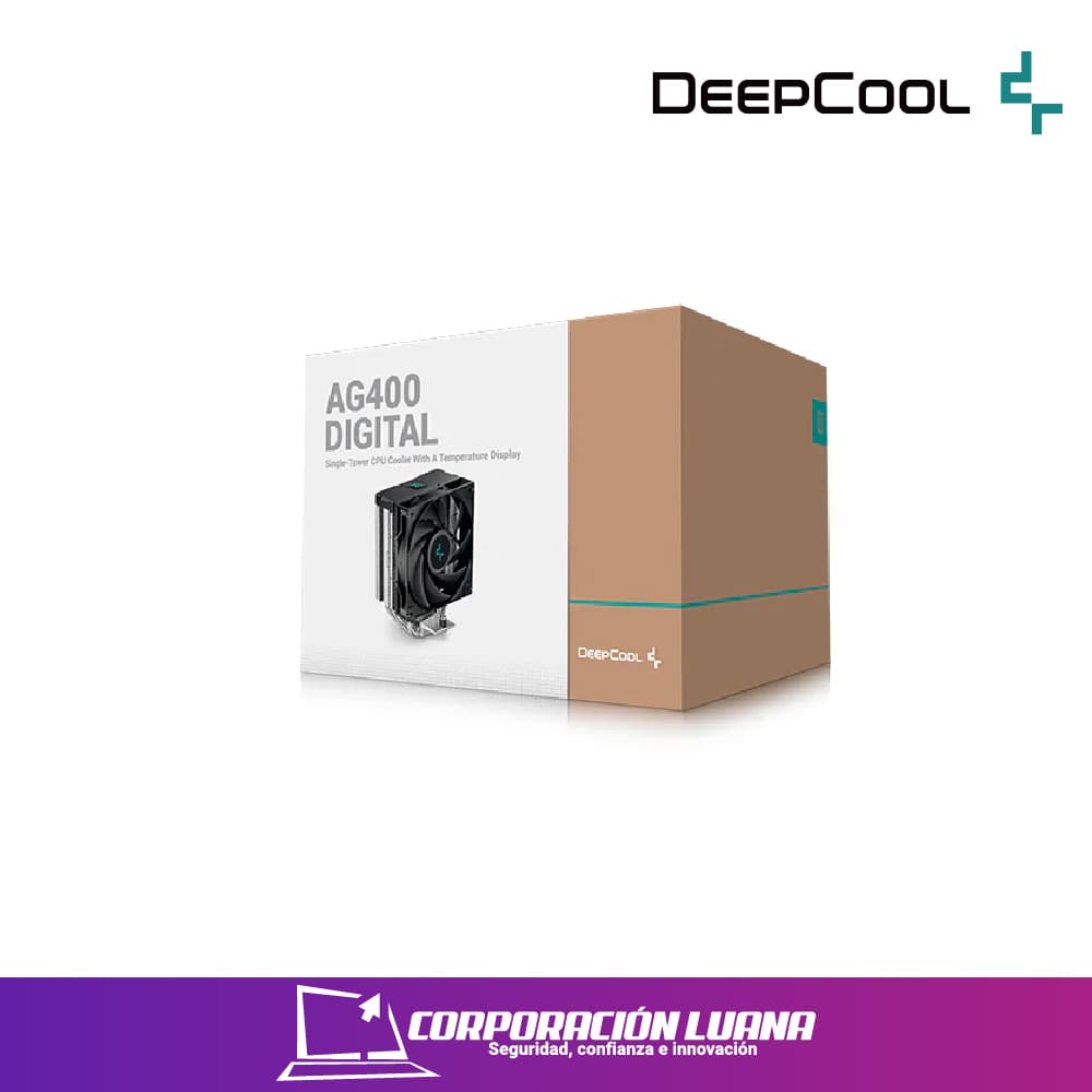Imagen de COOLER PARA PROCESADOR DEEPCOOL AG400 DIGITAL BLACK REFRIGERACION AIRE AMD/INTEL (PN:R-AG400-BKNDMN-G-1)