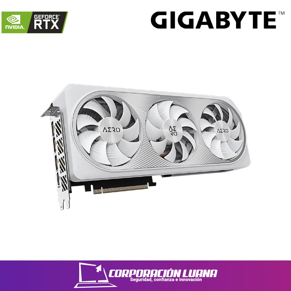 Imagen de TARJETA DE VIDEO GIGABYTE GEFORCE RTX 4070 SUPER AERO OC 12G, 12GB GDDR6X, PCI-E 4.0 PUERTOS: 3 X DISPLAYPORT / 1 X HDMI ( GV-N407SAERO OC-12GD )