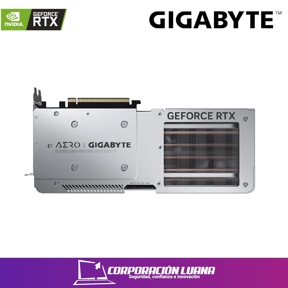 Imagen de TARJETA DE VIDEO GIGABYTE GEFORCE RTX 4070 SUPER AERO OC 12G, 12GB GDDR6X, PCI-E 4.0 PUERTOS: 3 X DISPLAYPORT / 1 X HDMI ( GV-N407SAERO OC-12GD )