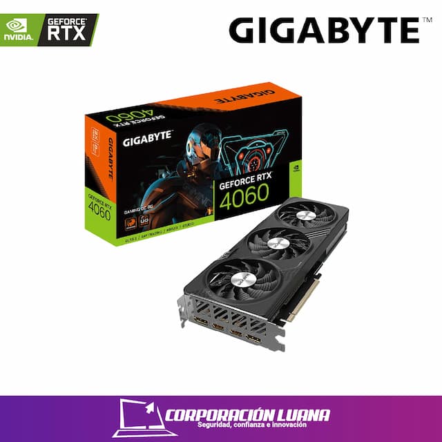 TARJETA DE VIDEO GIGABYTE GEFORCE RTX 4060 8GB GDDR6 128BITS GAMING OC (PN:GV-N4060 GAMING OC-8GD)
