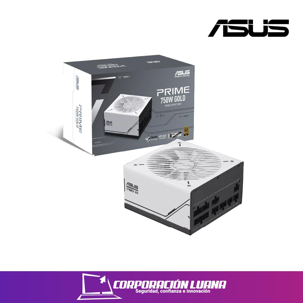 Foto del producto FUENTE DE PODER ASUS PRIME 750W ( AP-750G ) 80 PLUS GOLD | FULL MODULAR | BLANCA