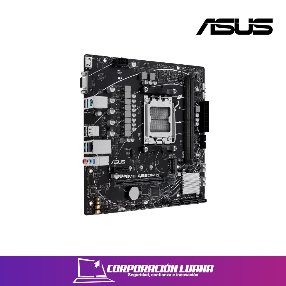 Imagen de MOTHERBOARD ASUS PRIME A620M K ( A620M-K ) DDR5 | AM5