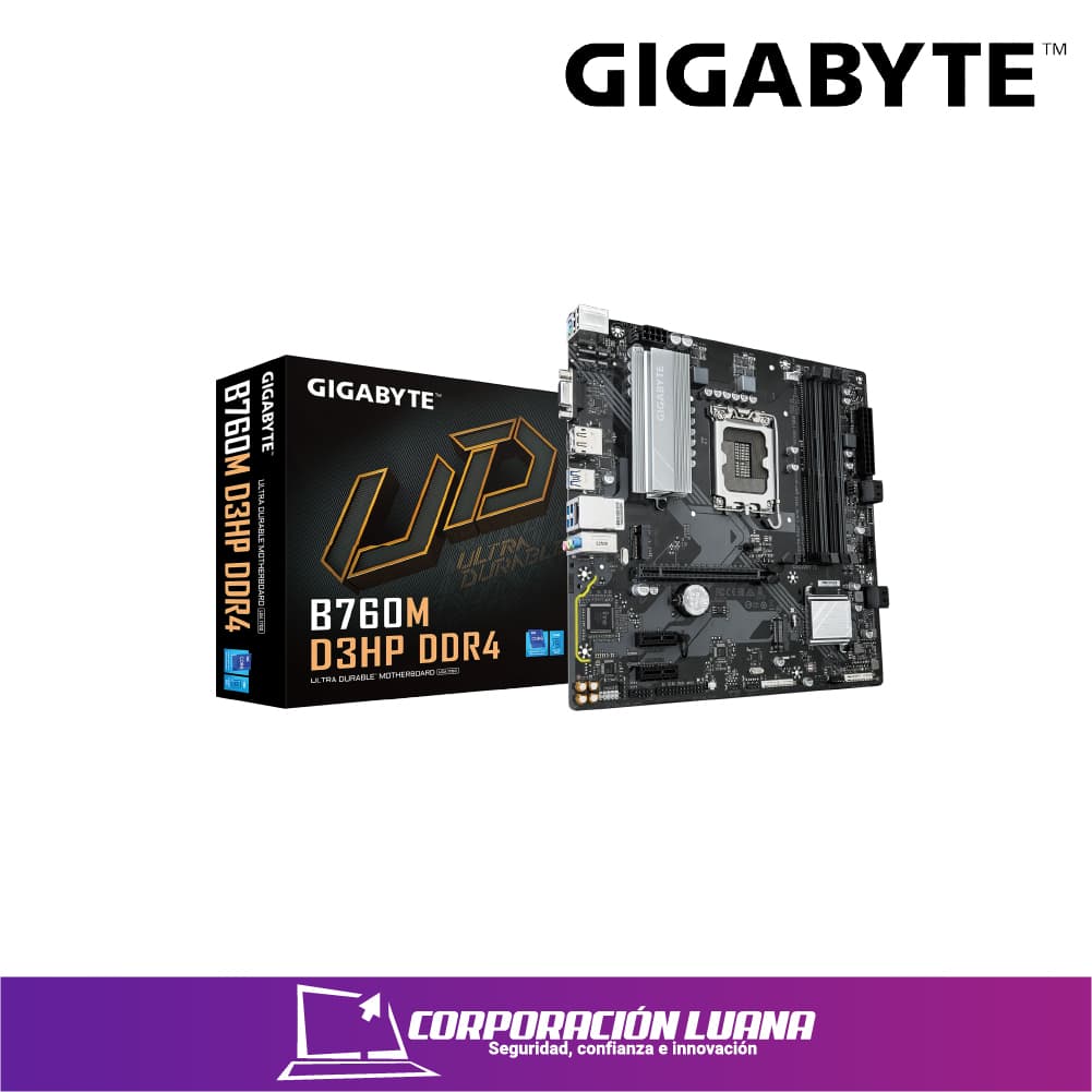 Foto del producto MOTHERBOARD GIGABYTE B760M D3HP DDR4, CHIPSET INTEL B760, LGA1700, MATX (MBGBB760MD3HPD4)