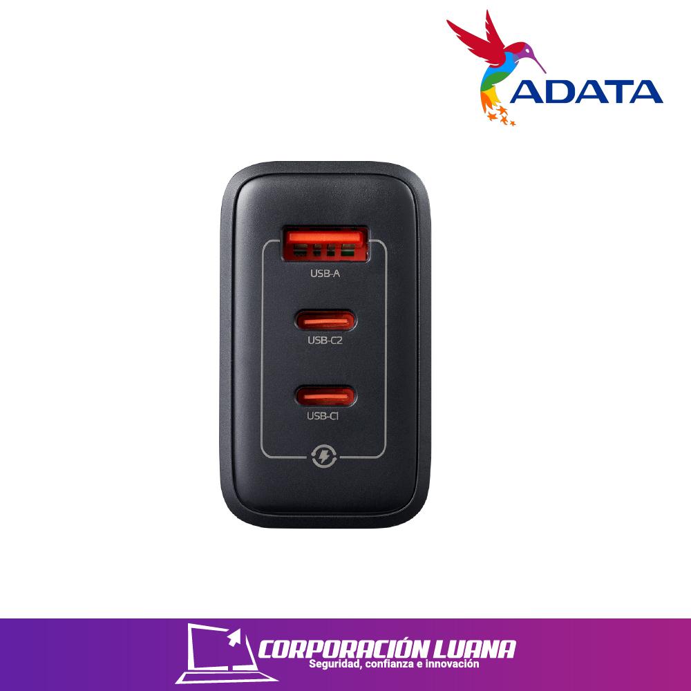 CARGADOR DE PARED ADATA CHARGER U ( CHARGERU-0653-QCPDBK ) 65W | 2 USB-C | USB-A | COLOR NEGRO