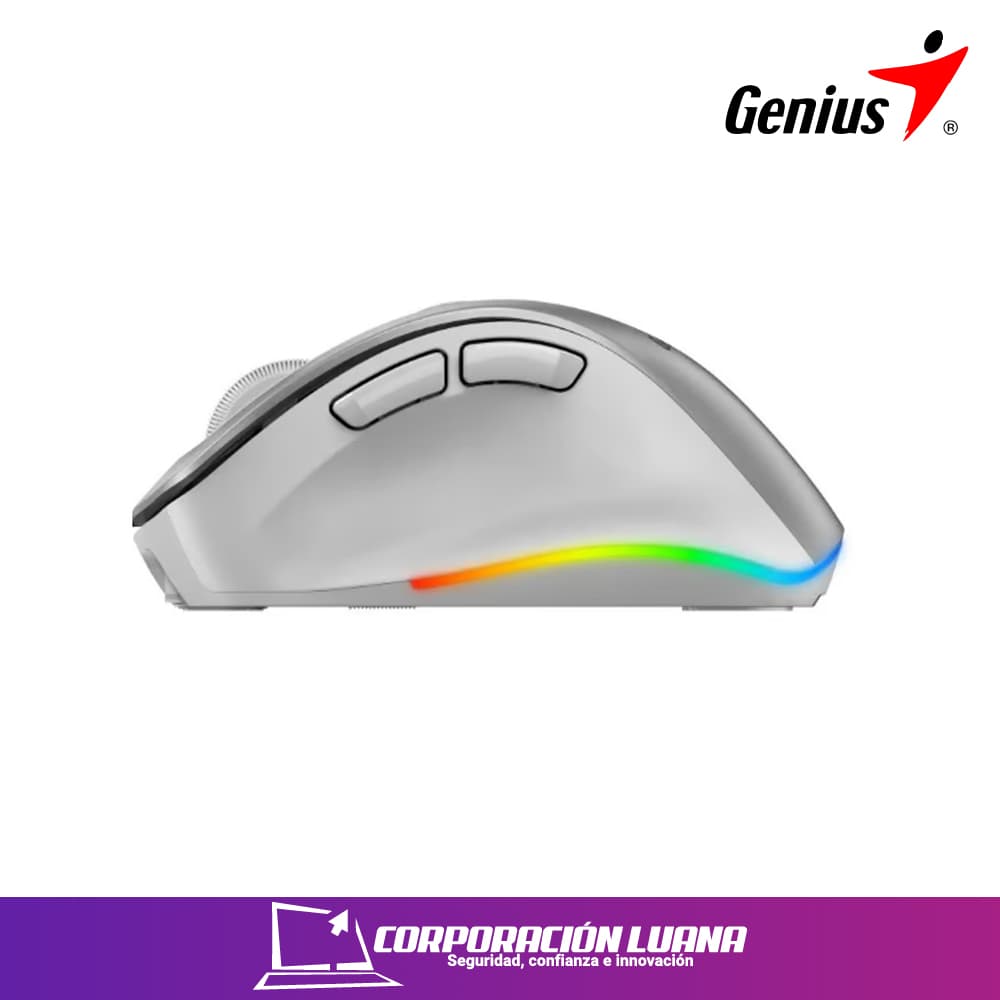 Imagen de MOUSE INALAMBRICO GENIUS ERGO 9000S PRO ( 31030039400 ) DUAL RECARGABLE WIRELESS - BT |  BLANCO | SILENT RGB