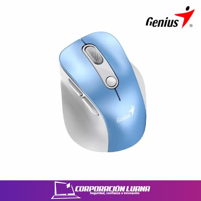 MOUSE INALAMBRICO GENIUS ERGO 9000S PRO ( 31030039401 ) DUAL RECARGABLE WIRELESS - BT | BLANCO AZUL | SILENT RGB
