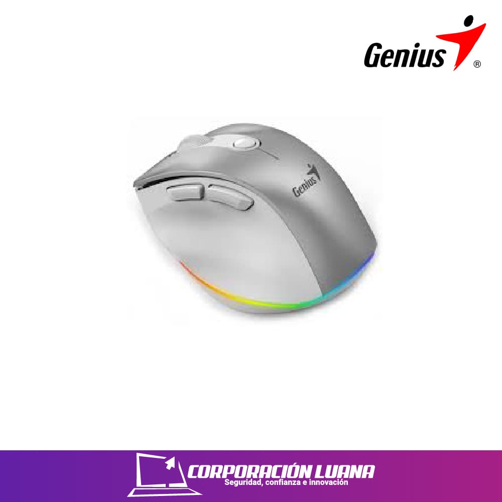 Imagen de MOUSE INALAMBRICO GENIUS ERGO 9000S PRO ( 31030039402 ) DUAL RECARGABLE WIRELESS - BT | GRIS | SILENT RGB