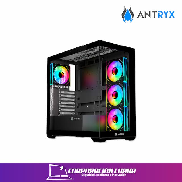 CASE ANTRYX FX 750 ( AC-FX750K ) S/FUENTE | NEGRO | FAN X4 ARGB | TIPO C