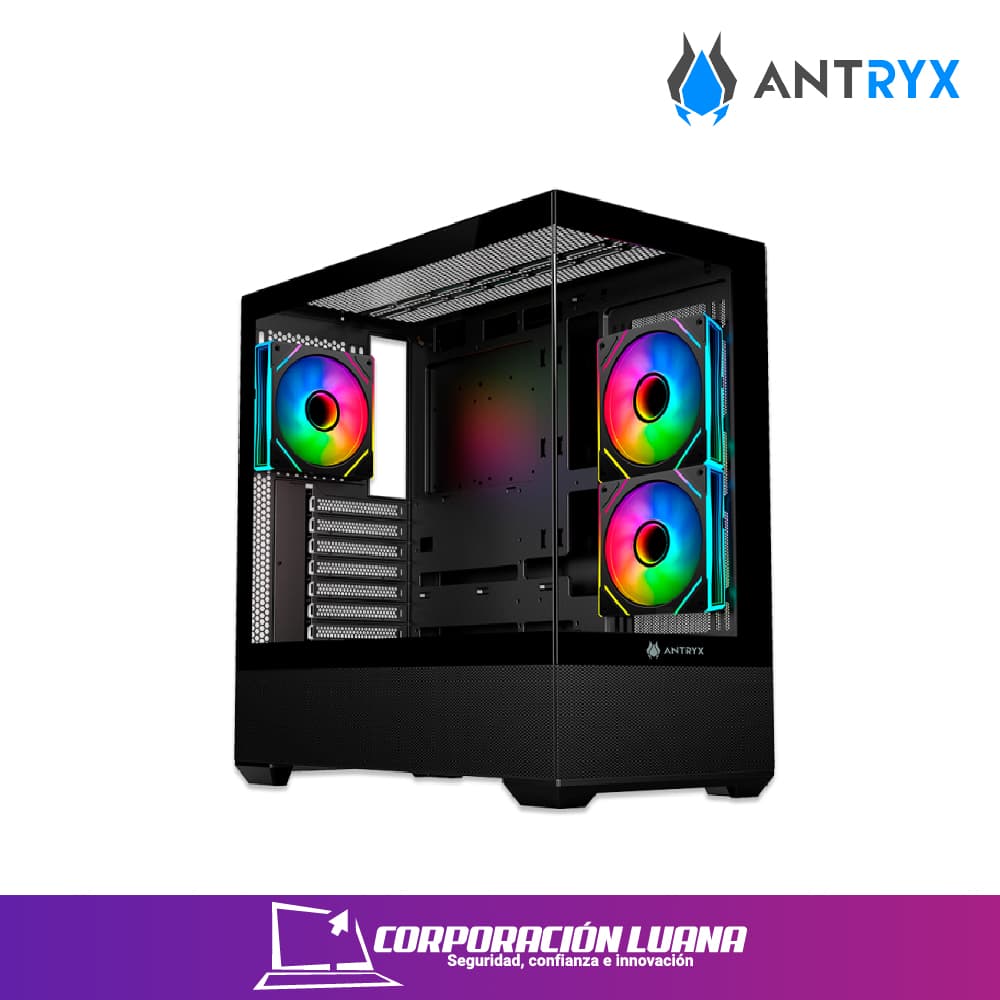 Foto del producto CASE ANTRYX FX 740 ( AC-FX740K ) S/FUENTE | NEGRO | FAN X3 ARGB | USB TIPO C