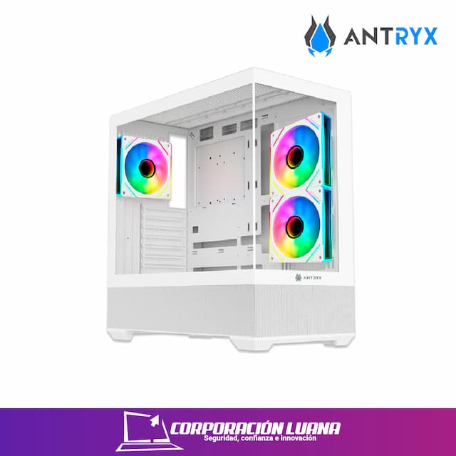 CASE ANTRYX FX 740 ( AC-FX740W ) S/FUENTE | BLANCO | FAN X3 ARGB | USB TIPO C