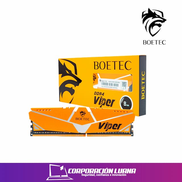 MEMORIA RAM BOETEC VIPER 8GB 3200 MHZ ( MRD48GBDV ) DDR4 | CON DISIPADOR MOD