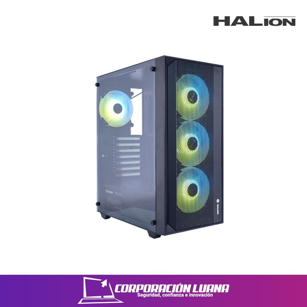 Imagen de CASE GANER HALION TORNADO E06 600WTS 04 COOLER ARGB VIDRIO LATERAL