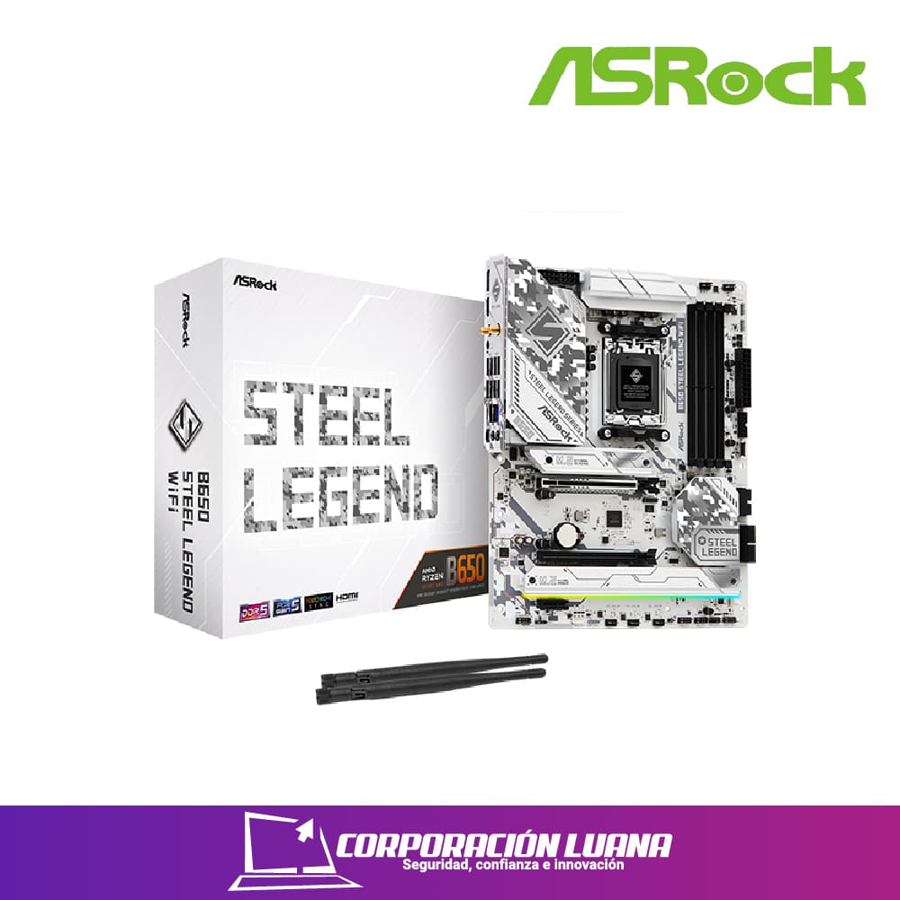 Foto del producto MOTHERBOARD ASROCK B650 STEEL LEGEND WIFI ( 90-MXBN90-A0UAYZ ) DDR5 | WIFI | AM5