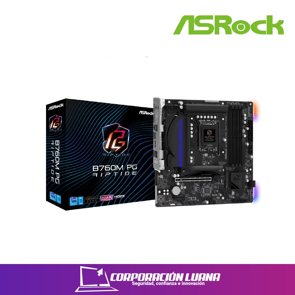 Foto del producto MOTHERBOARD B760M PG RIPTIDE WIFI ( 90-MXBN30-A0UAYAZ ) DDR5 | LGA 1700
