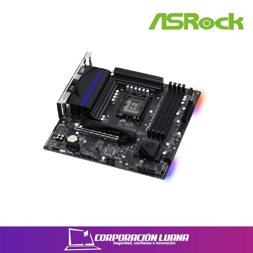 Imagen de MOTHERBOARD B760M PG RIPTIDE WIFI ( 90-MXBN30-A0UAYAZ ) DDR5 | LGA 1700