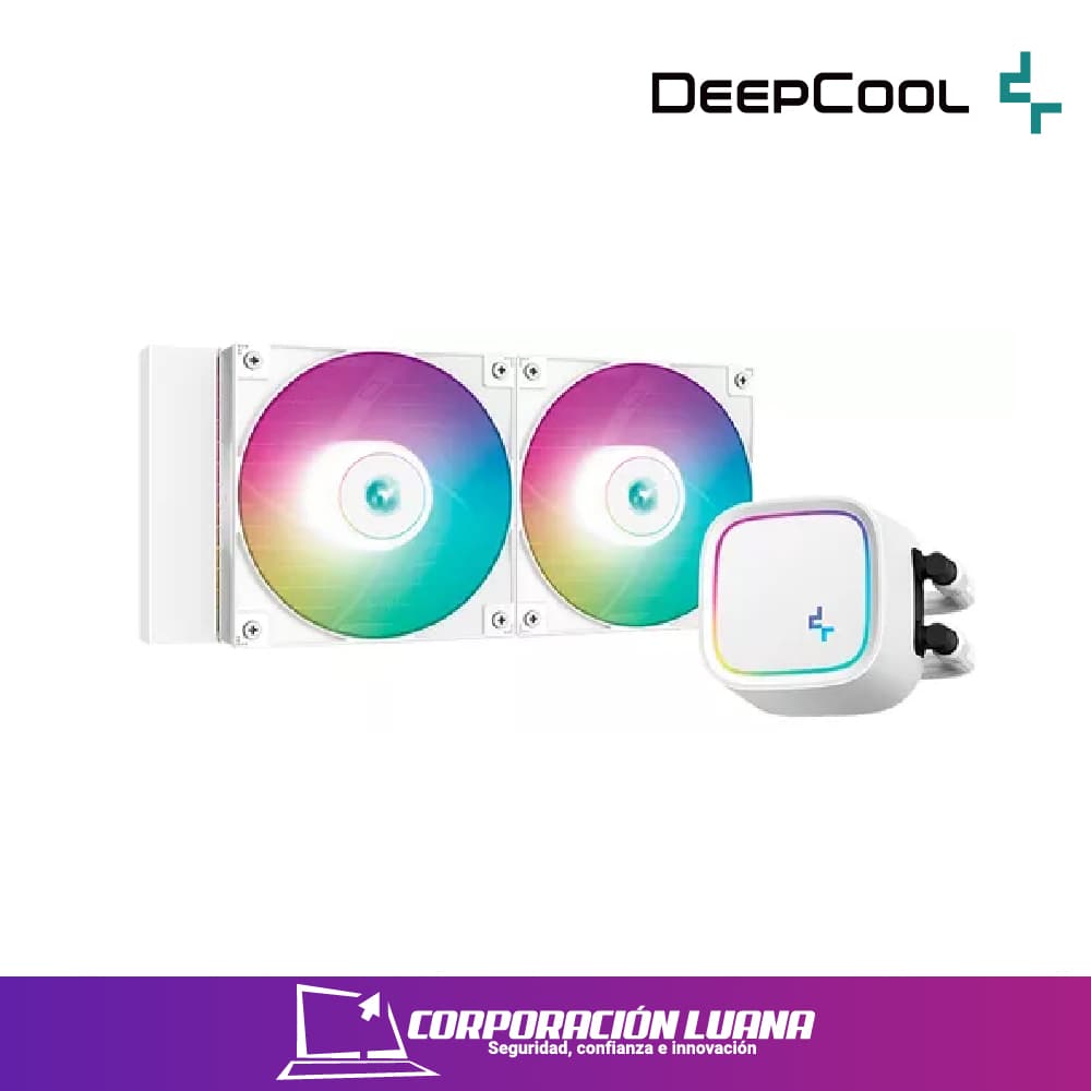 Imagen de REFRIGERACION LIQUIDA DEEP COOL LE520 WHITE  ARGB ( R-LE520-WHAMMN-G-1 ) X2 FAN | AMD/INTEL | LED RGB