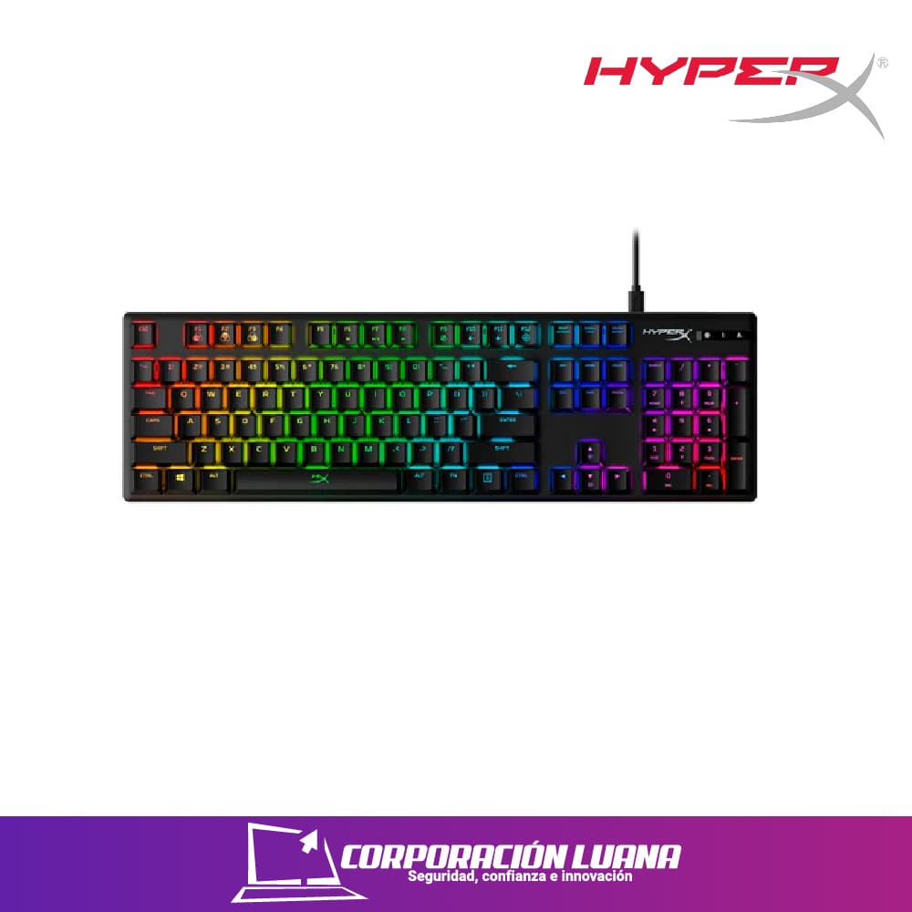 Imagen de TECLADO MECANICO GAMER HYPERX ALLOY ORIGINS RGB RED SWITCH- ABS HX RED MERCO 4P4F6AI#AC8